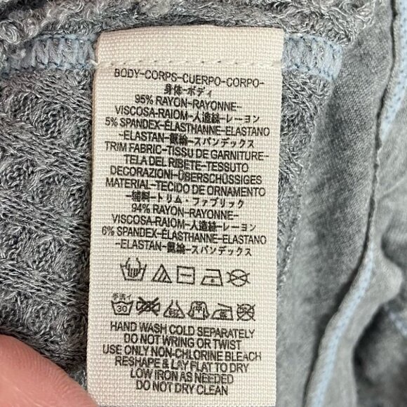 Free People Laguna Waffle Knit Thermal Grey Lightweight Size XS Bohemian Sweater - Picture 8 of 14